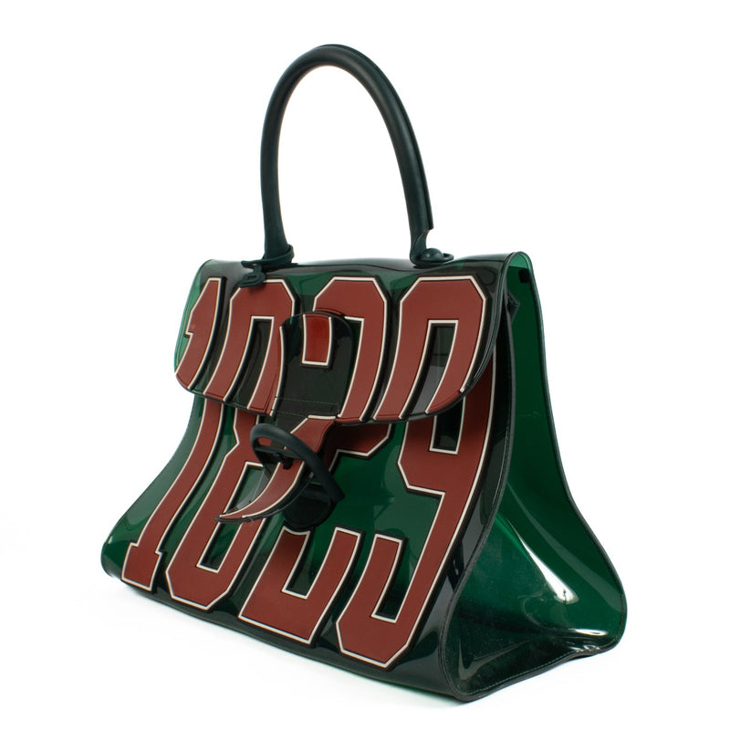 Delvaux Green Vinyl Brillant The Hero Bag