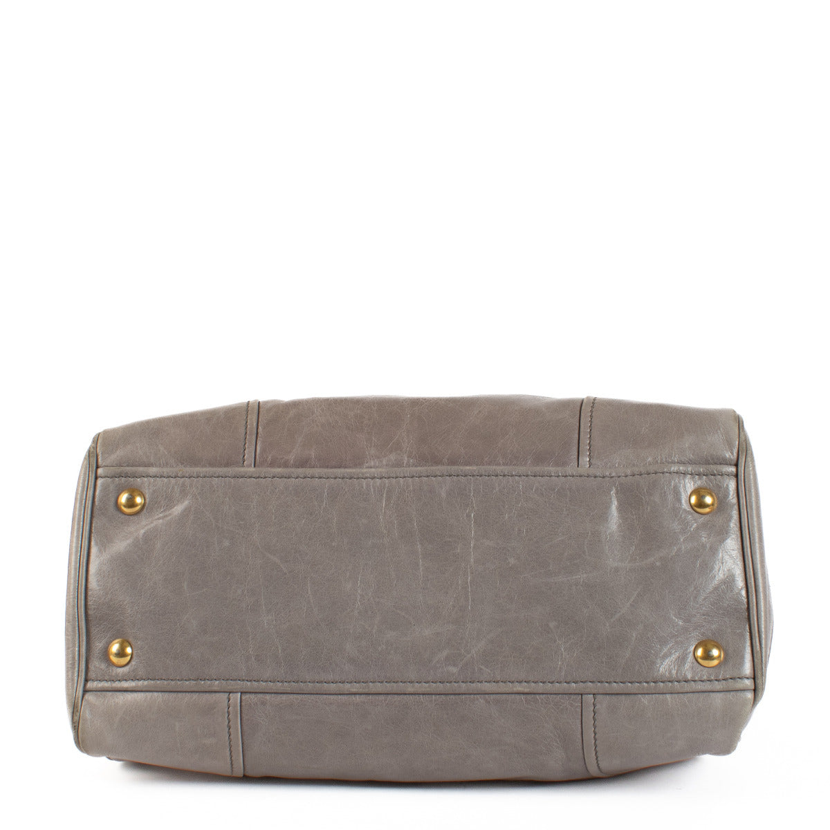 Miu Miu Grey Vitello Shine Satchel Bag