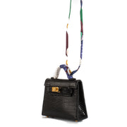 Hermès Black Micro Kelly Twilly Lezard Nilo Lisse Accessoire de Sac Bag Charm aan de beste prijs bij Labellov tweedehands luxe in Antwerpen en Knokke