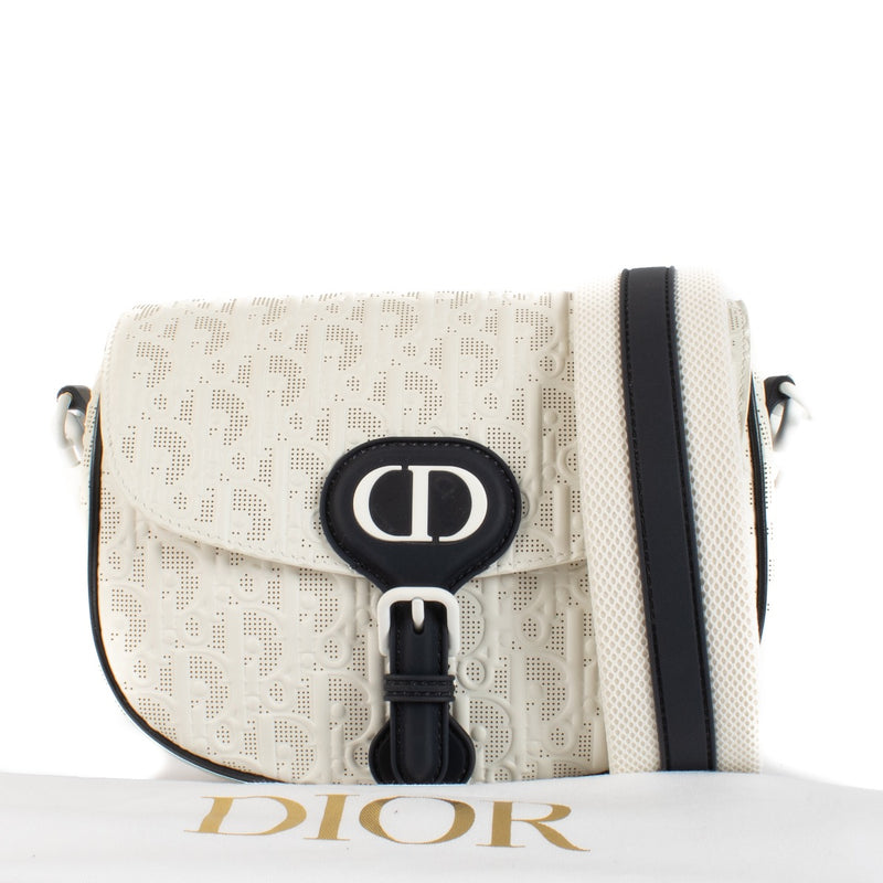 shop 100% authentic second hand Christian Dior White Perforated Oblique Medium Bobby Bag on Labellov.com