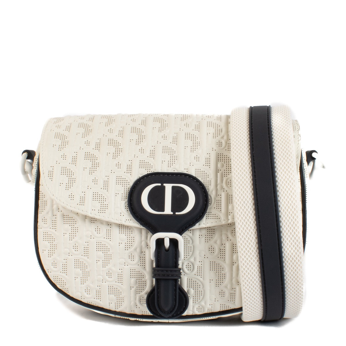 shop 100% authentic second hand Christian Dior White Perforated Oblique Medium Bobby Bag on Labellov.com