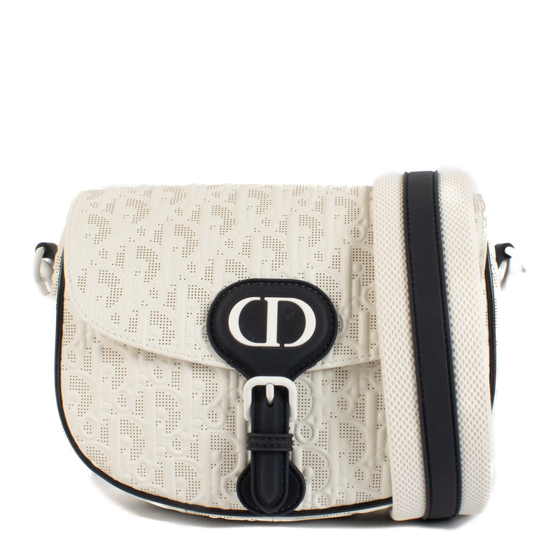 shop 100% authentic second hand Christian Dior White Perforated Oblique Medium Bobby Bag on Labellov.com