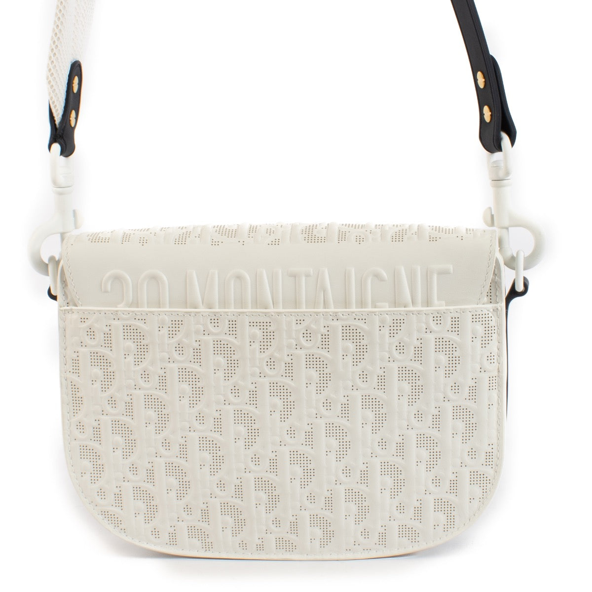 shop 100% authentic second hand Christian Dior White Perforated Oblique Medium Bobby Bag on Labellov.com