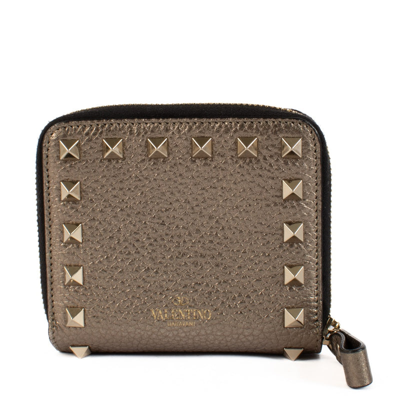 shop 100% authentic second hand Valentino Garavani Metallic Bronze Rockstud Wallet on Labellov.com