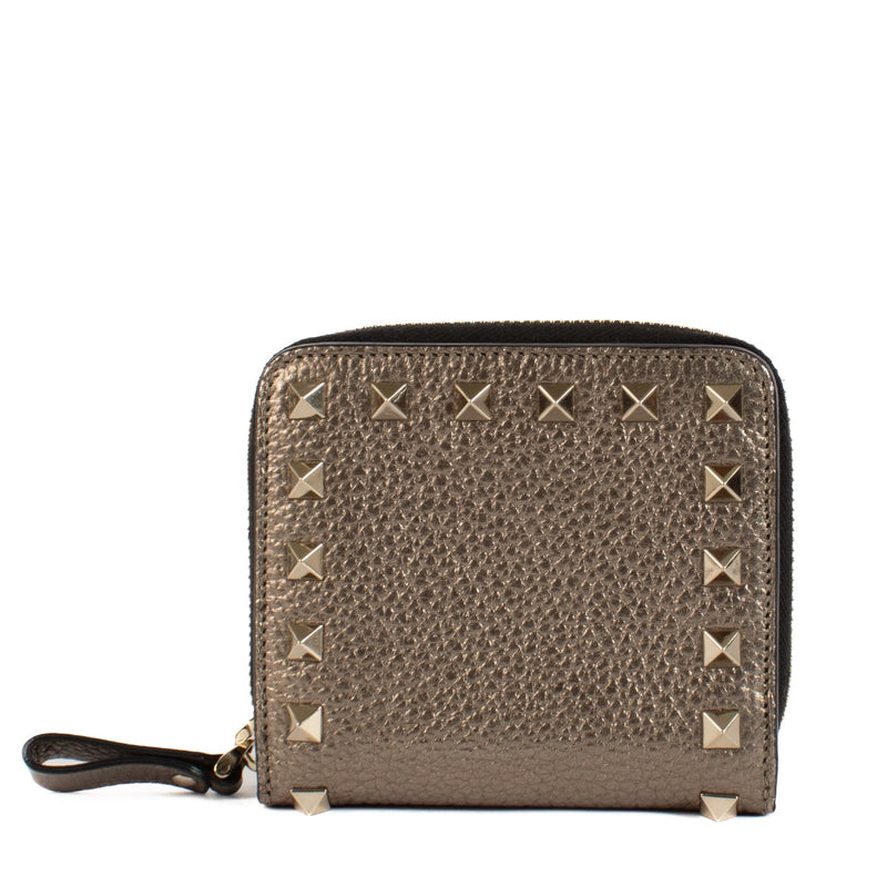 shop 100% authentic second hand Valentino Garavani Metallic Bronze Rockstud Wallet on Labellov.com