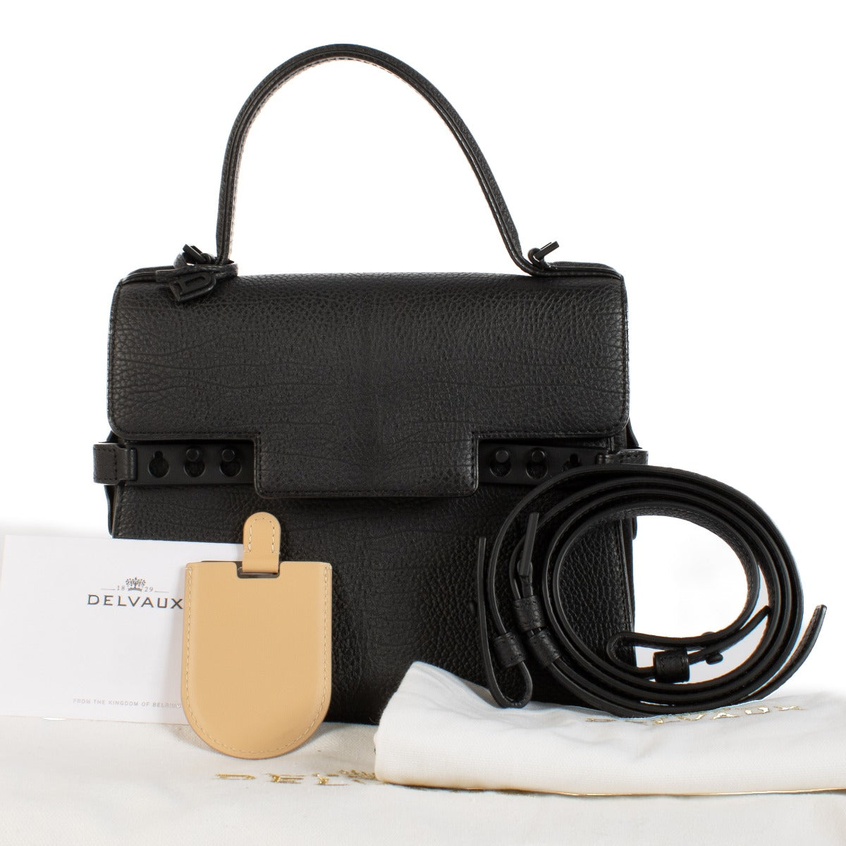 Delvaux So Black Cripsy Calf Tempête PM Bag