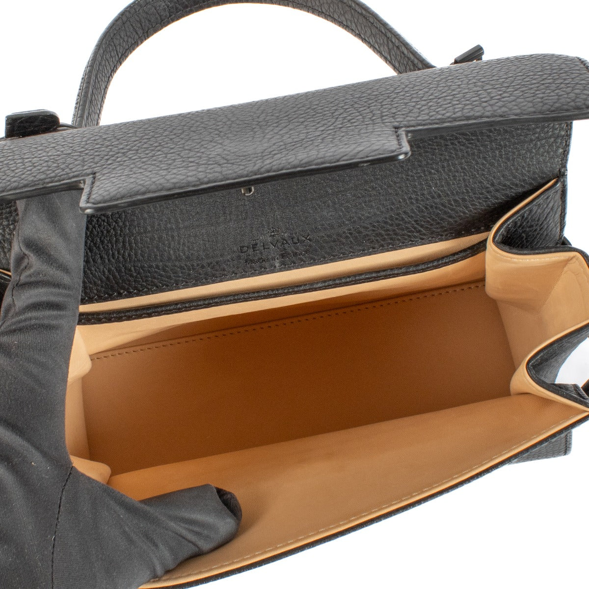 Delvaux So Black Crispy Calf Tempête PM Bag