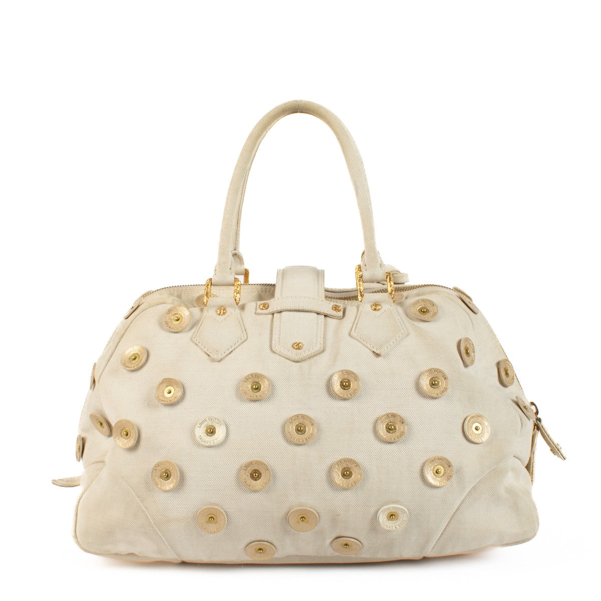 Louis Vuitton Crème Canvas Bowly Polka Dot Panamabag