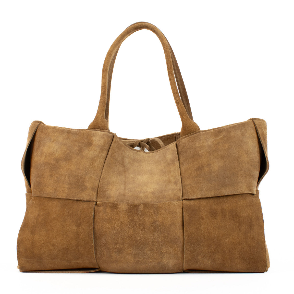 Bottega Veneta Suede Arco Medium Top Handle Bag