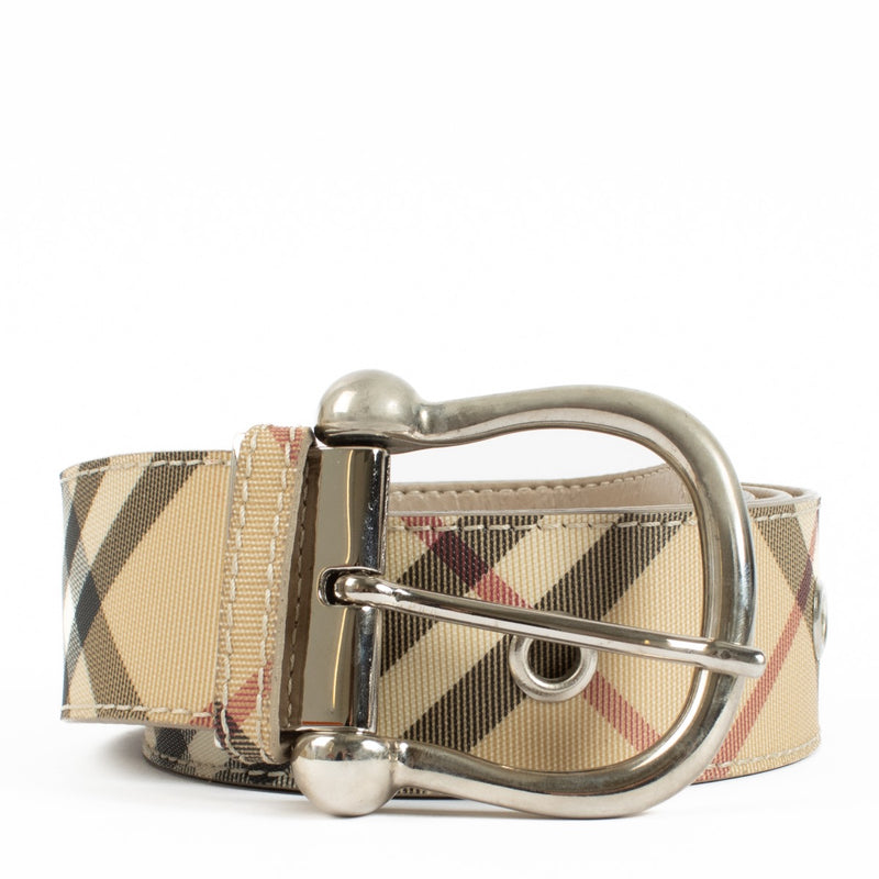 Burberry Beige Check Belt - size 100