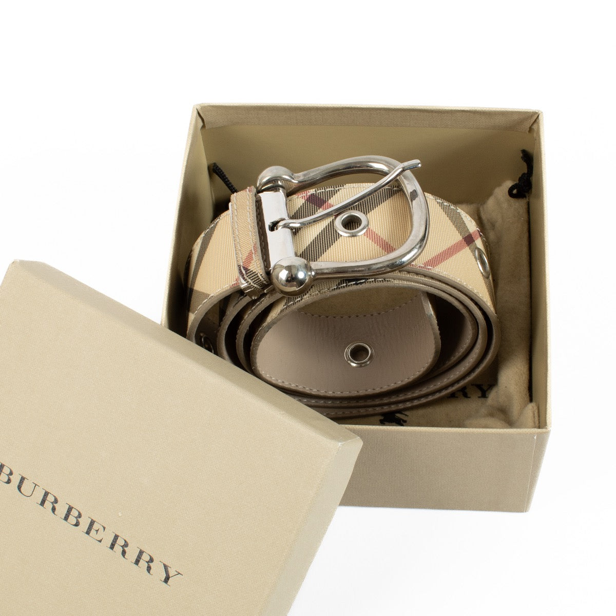 Burberry Beige Check Belt - size 100