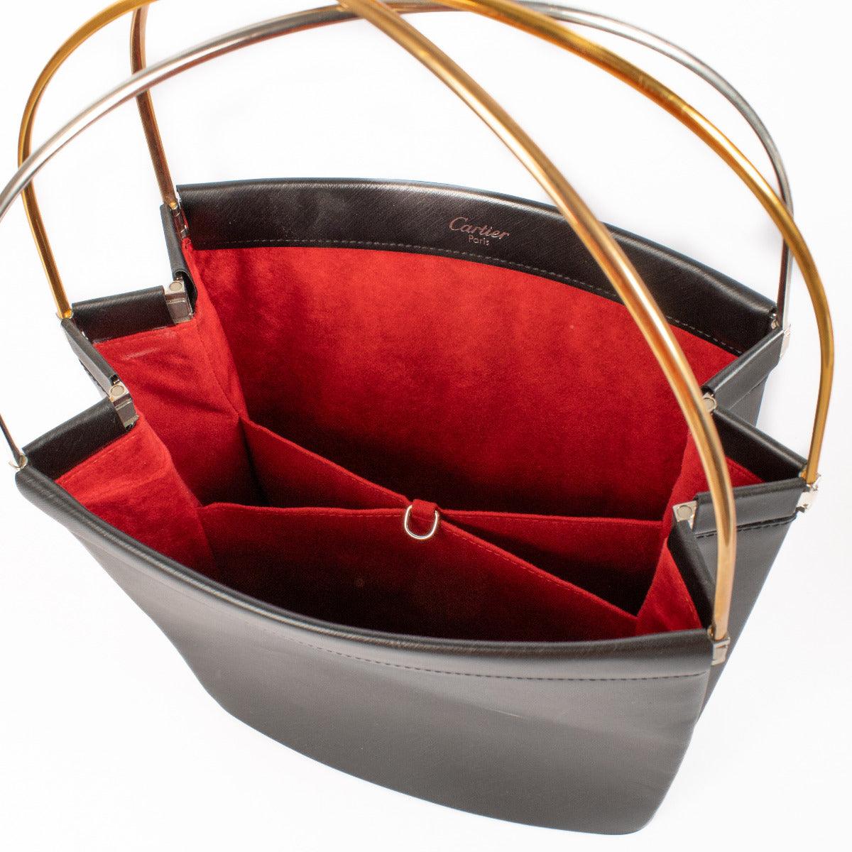 Cartier Trinity poignée supérieure en cuir noir