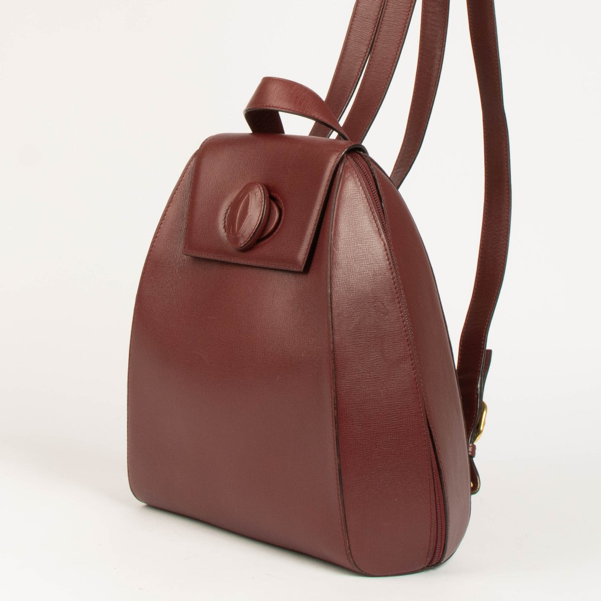 Shop this 100% authentic Cartier Burgundy Leather Backpack at Labellov.com
