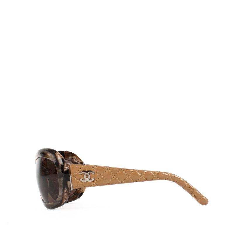 Chanel Tortoise and Leather Sunglasses