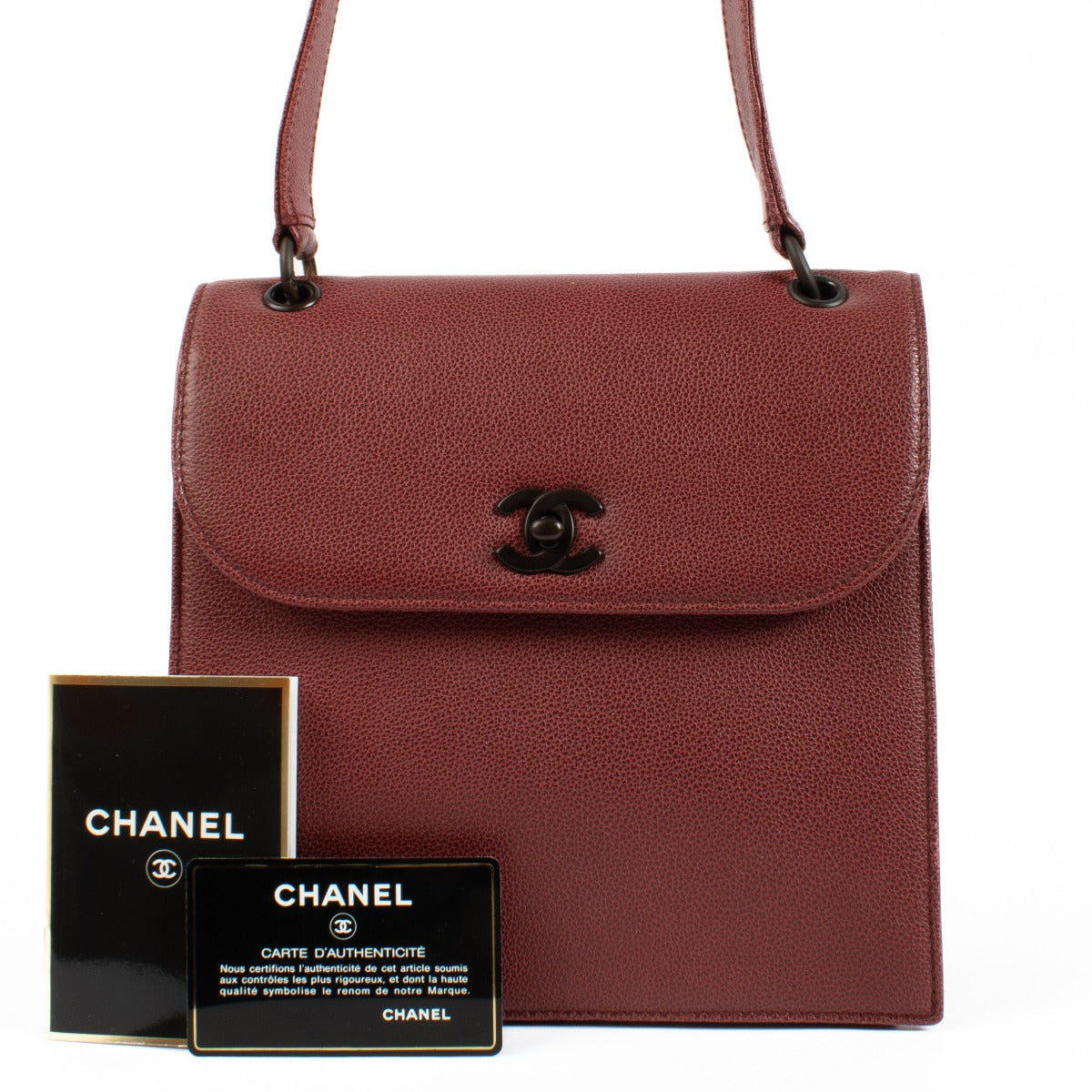 Authentic second hand Chanel Burgundy Top Handle Bag on Labellov.com