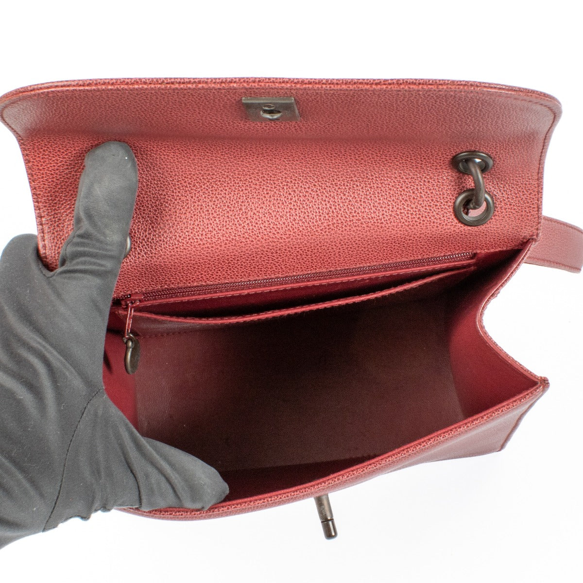 Authentic second hand Chanel Burgundy Top Handle Bag on Labellov.com