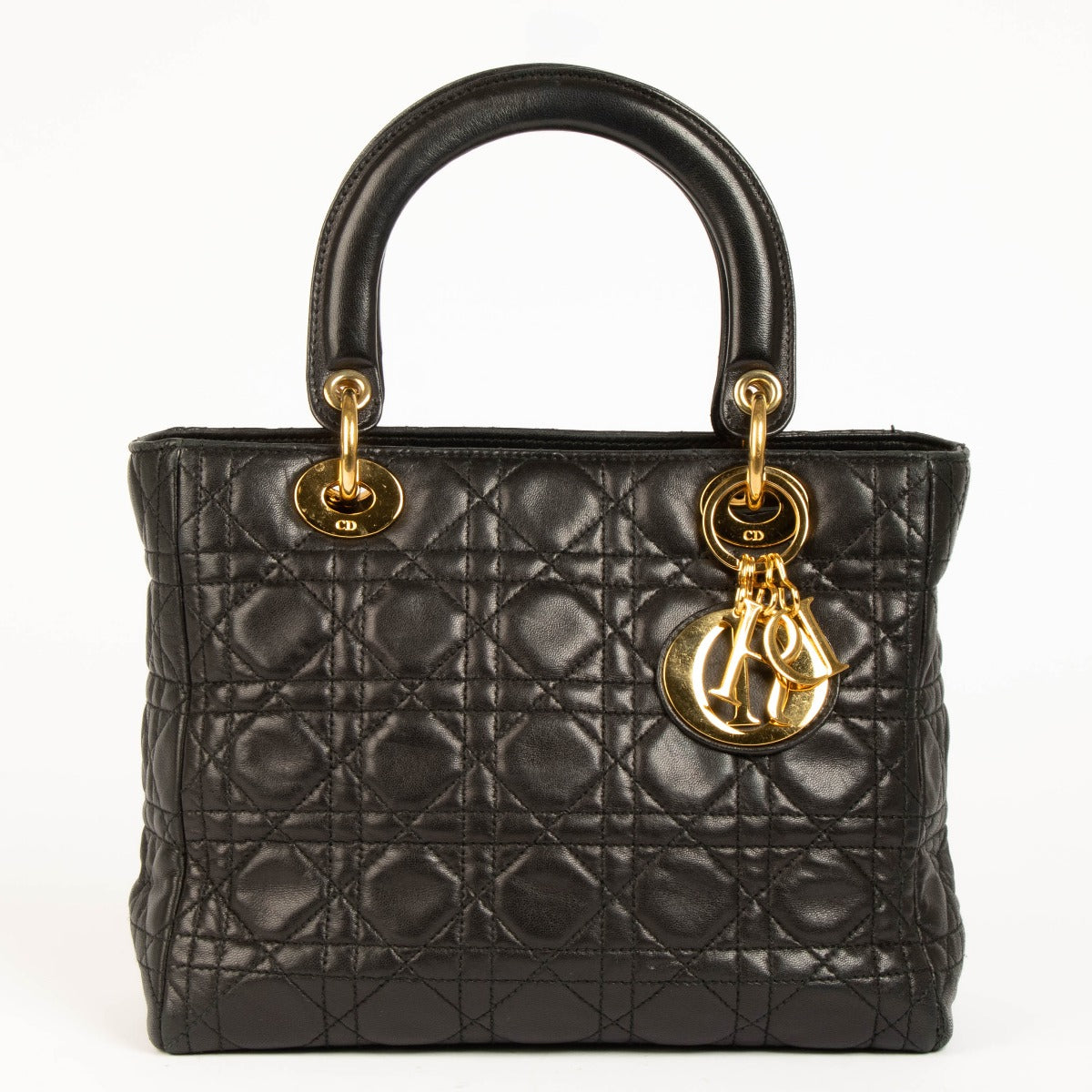 Shop this 100% authentic Christian Dior Vintage Black Medium Lady Dior Bag at Labellov.com