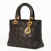 Shop this 100% authentic Christian Dior Vintage Black Medium Lady Dior Bag at Labellov.com