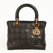 Shop this 100% authentic Christian Dior Vintage Black Medium Lady Dior Bag at Labellov.com