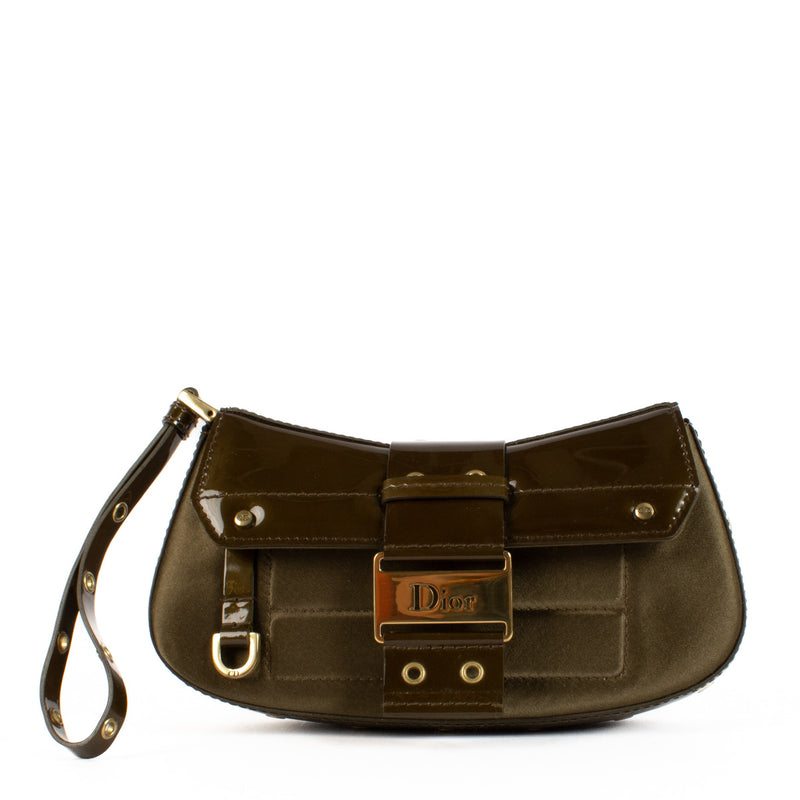 Christian Dior Green Patent Mini Clutch