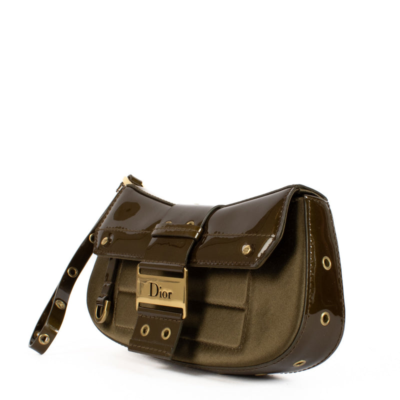 Christian Dior Green Patent Mini Clutch