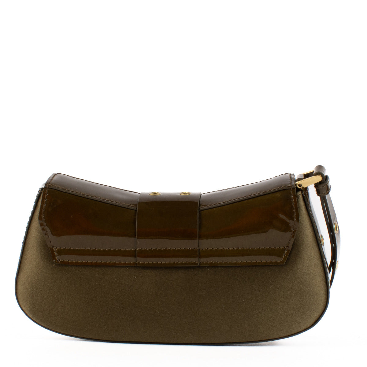 Pochette Christian Dior "Street Chic Columbus Avenue" en cuir verni/satin vert
