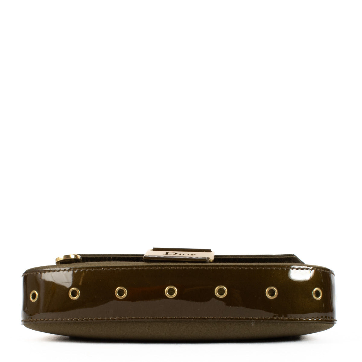 Pochette Christian Dior "Street Chic Columbus Avenue" en cuir verni/satin vert