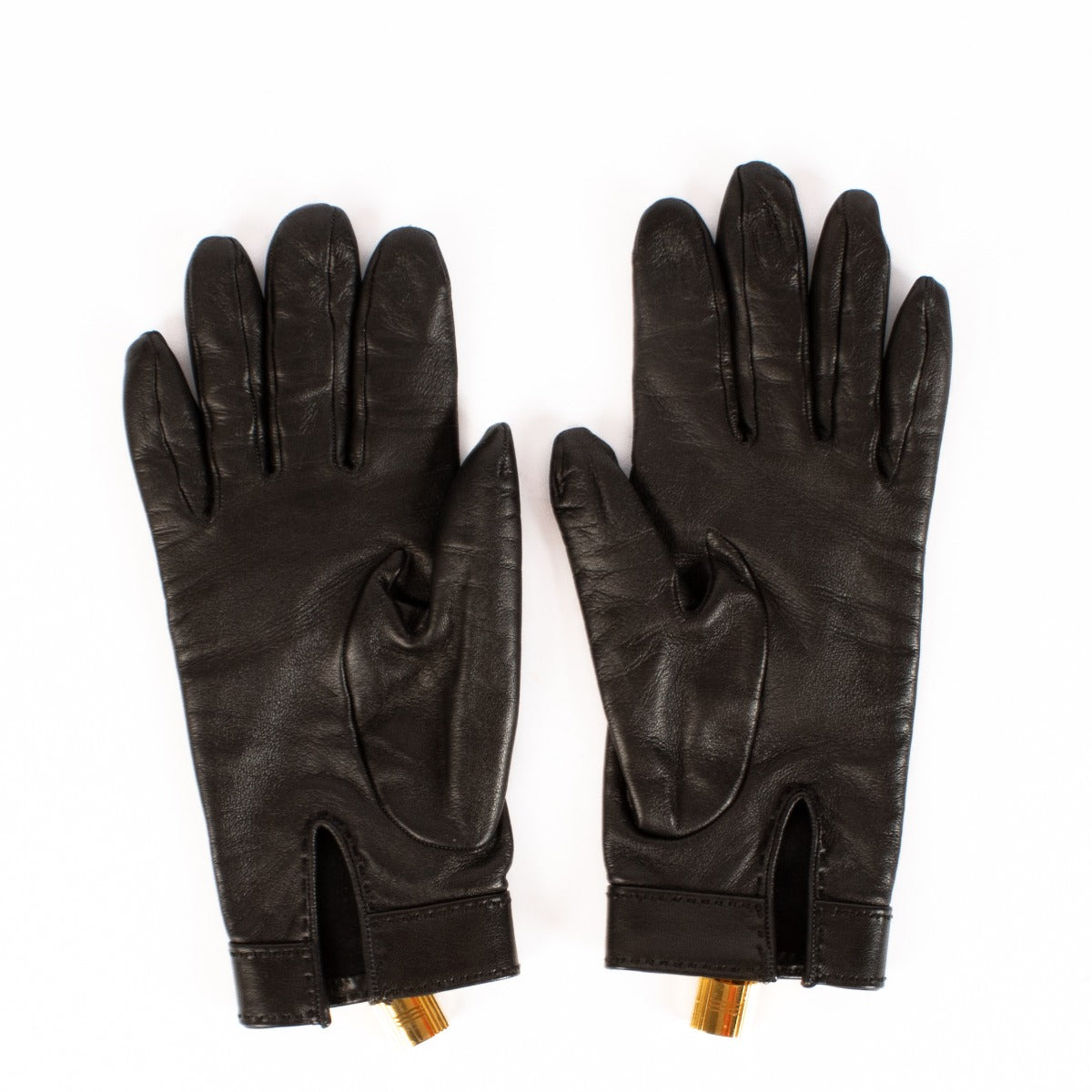 Hermès Vintage Black Goya Gloves - Size 6.5