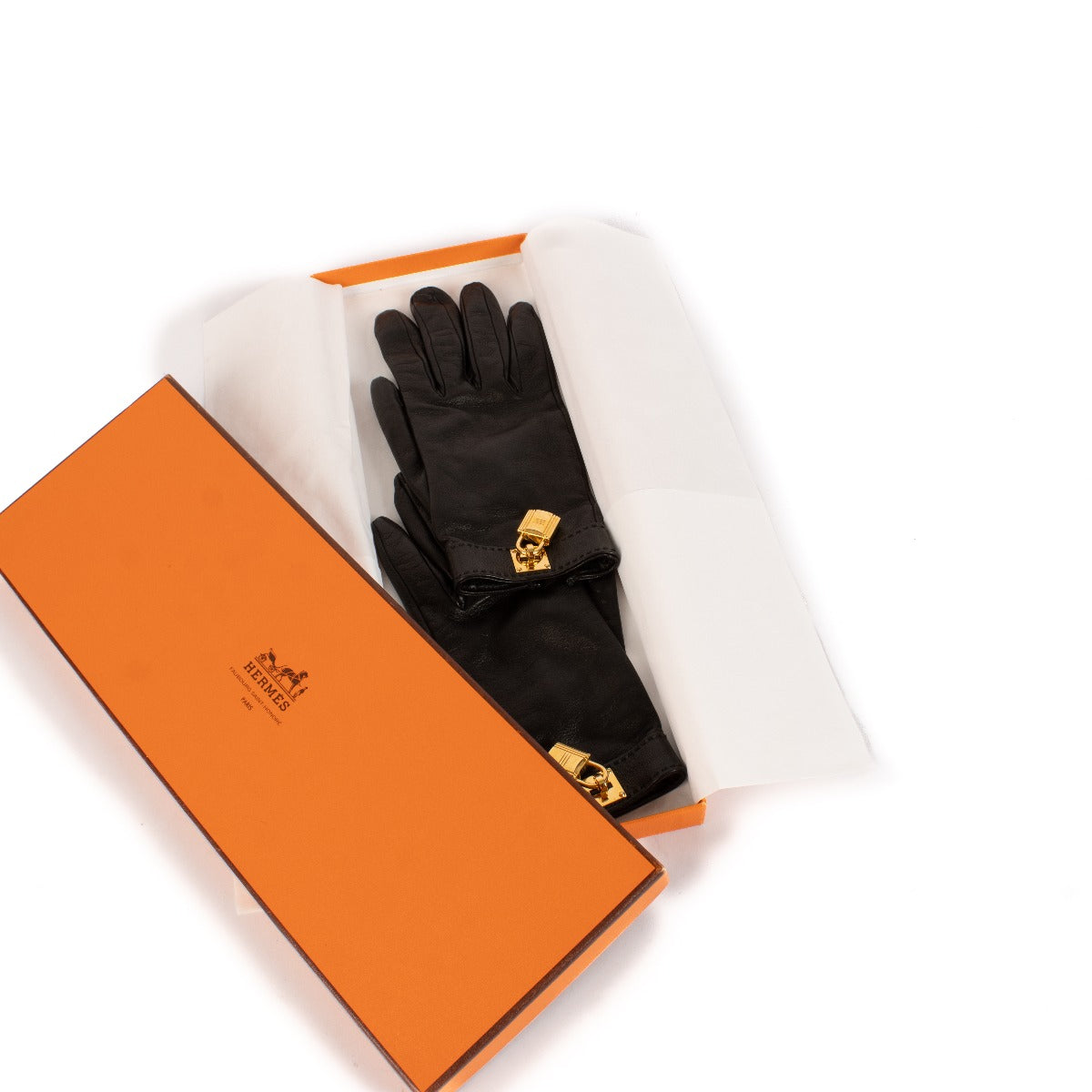 Hermès Vintage Black Goya Gloves