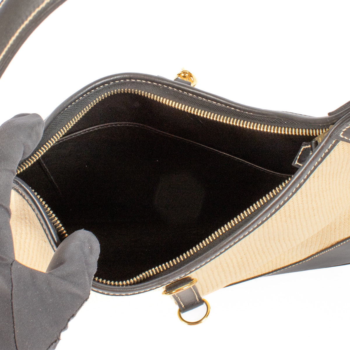 Hermès Trim 31 Crinoline/Zwart Box Schoudertas