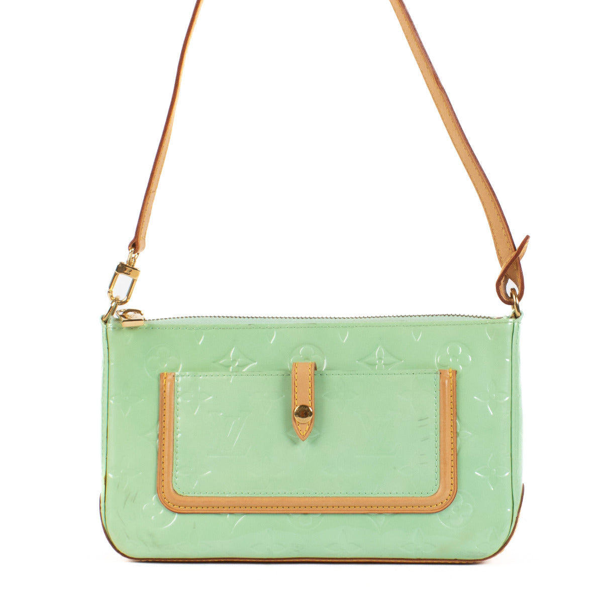 Louis Vuitton Pistache Green Vernis Pochette Shoulder Bag