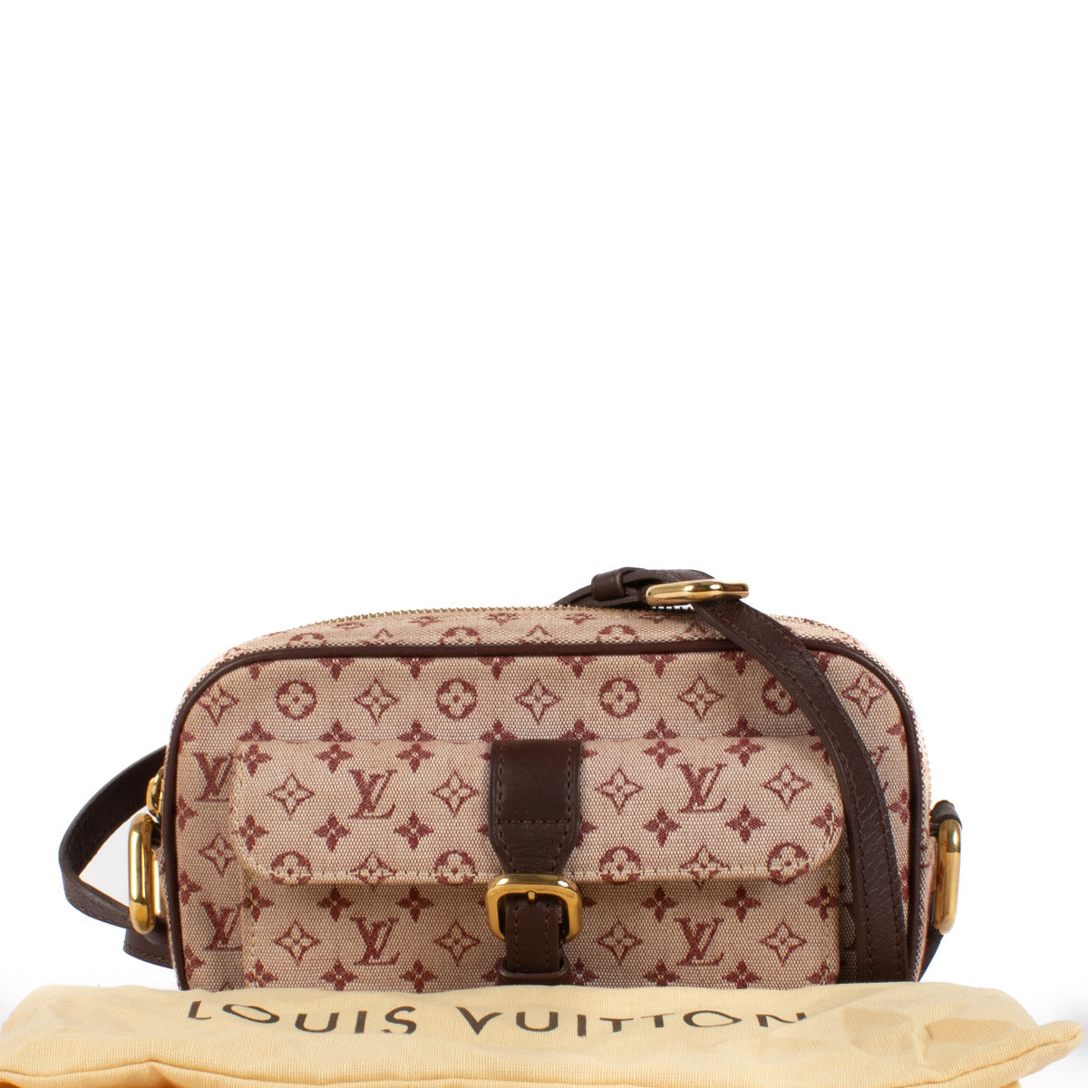 Louis Vuitton Burgundy Lin Juliette Crossbody Bag aan de beste prijs bij Labellov tweedehands luxe in Antwerpen en Knokke