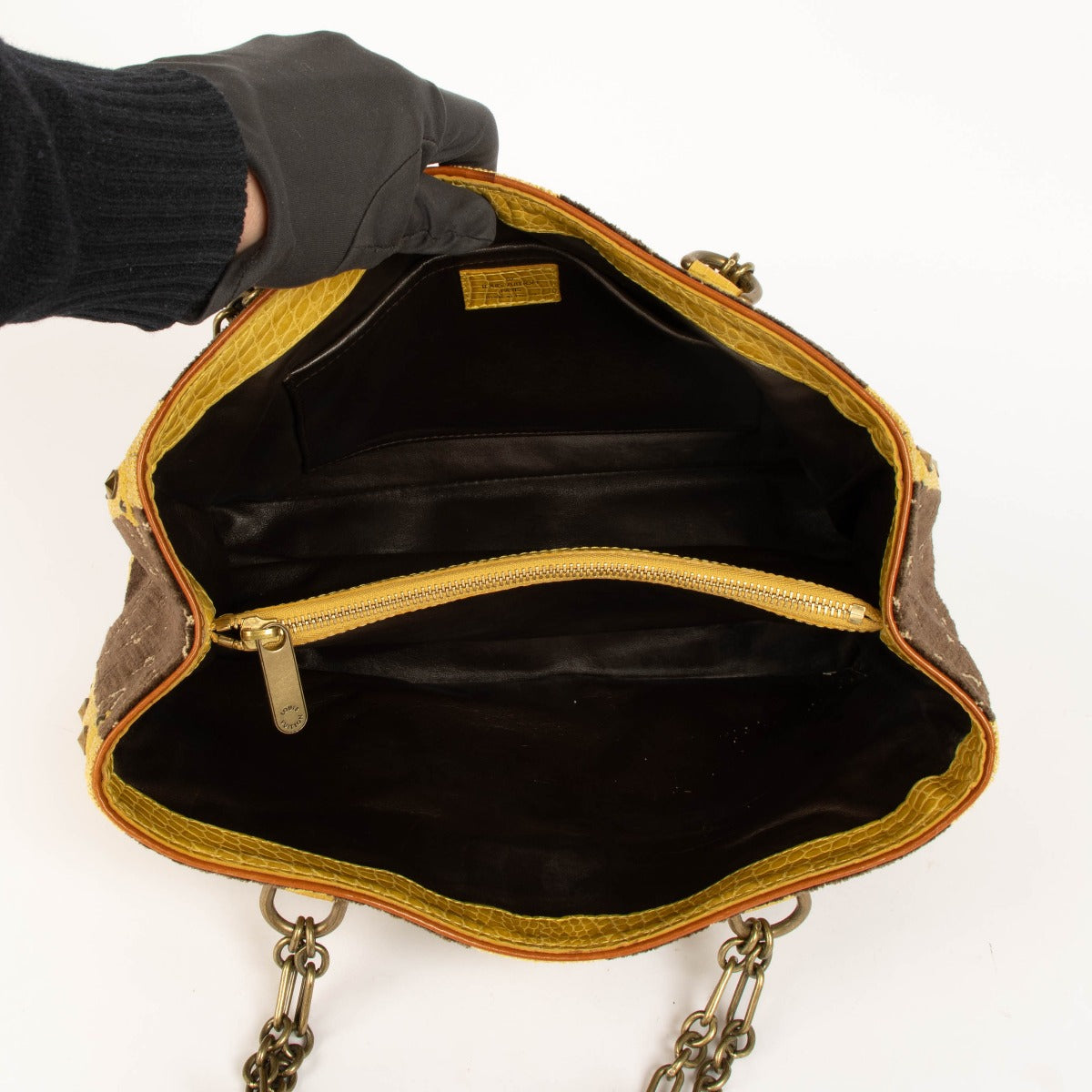 Shop this authentic Louis Vuitton Trompe l'Oeil Velvet/Crocodile Le Fabuleux Bag pre-loved on Labellov.com