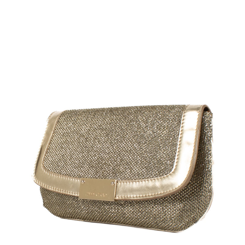 Shop safe online at Labellov in Antwerp, Brussels and Knokke this 100% authentic second hand Jimmy Choo Gold Glitter Zeta Clutch. Veilig online een authentiek tweedehands Jimmy Choo Gold Glitter Zeta Clutch kopen bij Labellov.