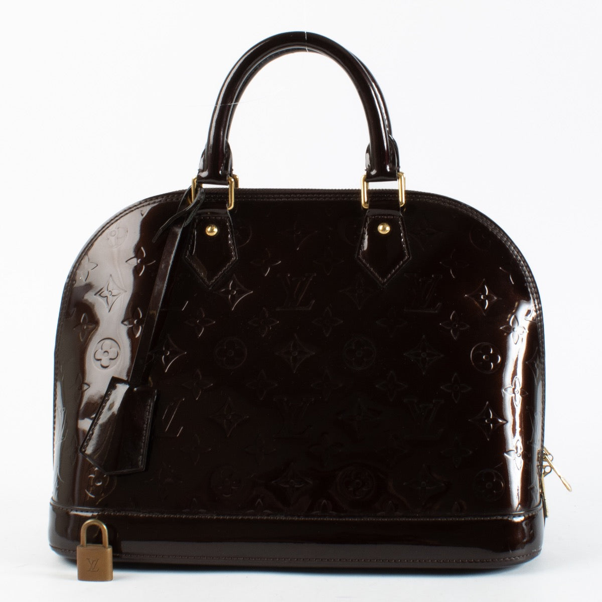 Authentic Preloved Louis Vuitton Aramante Monogram Vernis Alma PM Top Handle on Labellov.com