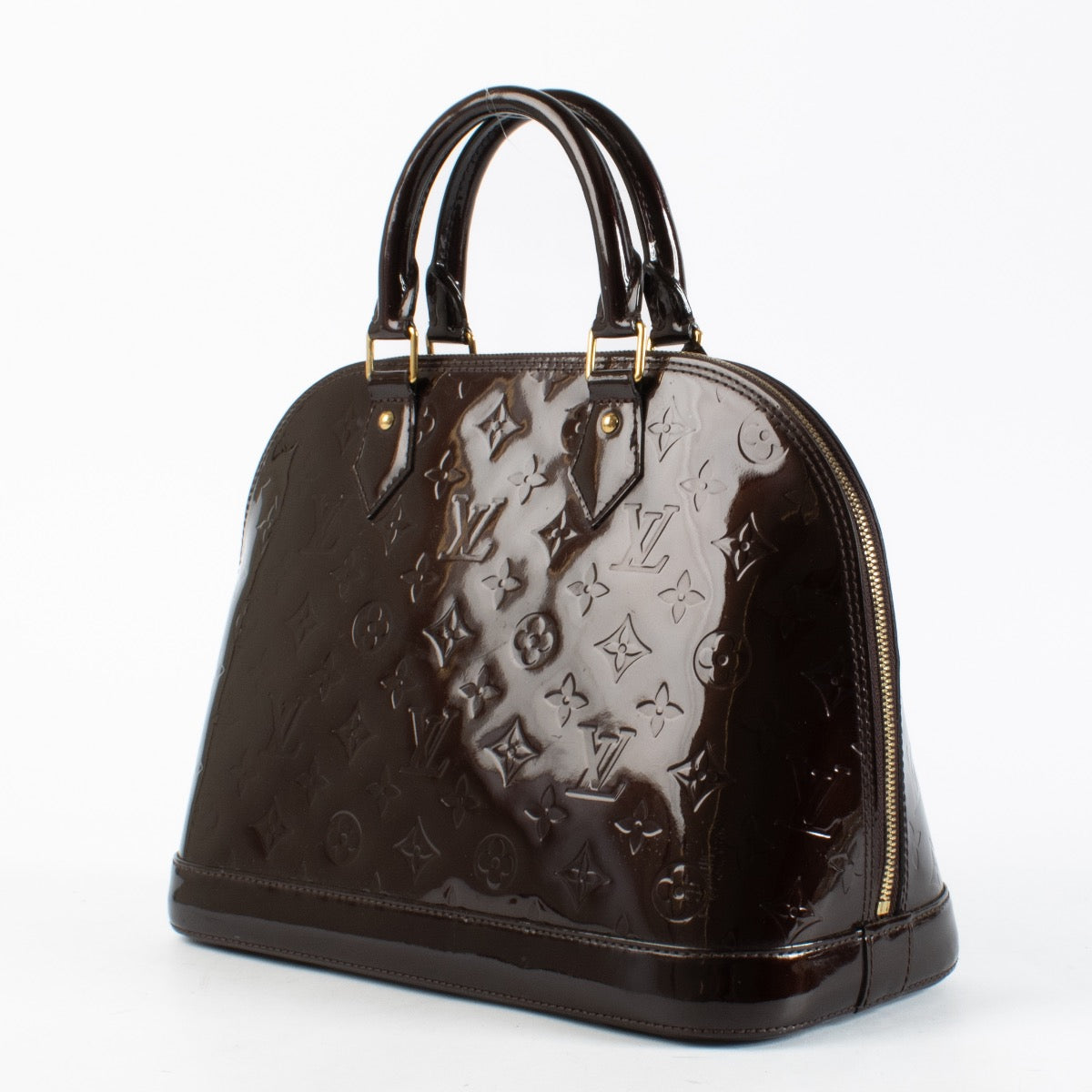 Authentic Preloved Louis Vuitton Aramante Monogram Vernis Alma PM Top Handle on Labellov.com