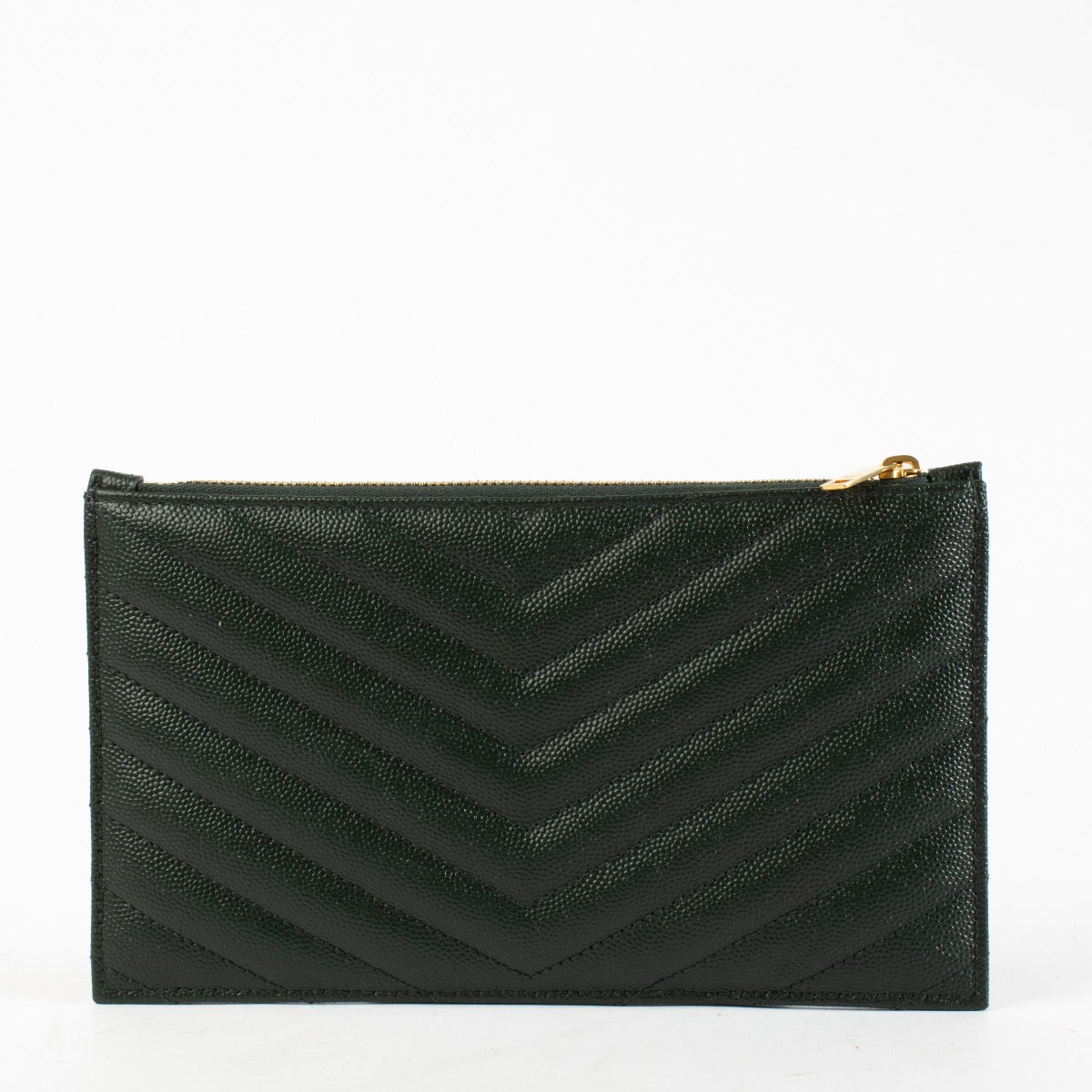 Authentic Preloved Saint Laurent Dark Green Cassandre Zipped Pouch on Labellov.com