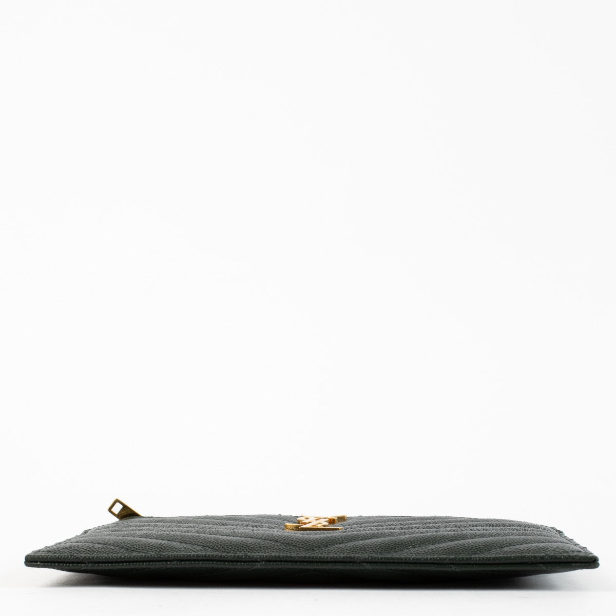 Authentic Preloved Saint Laurent Dark Green Cassandre Zipped Pouch on Labellov.com