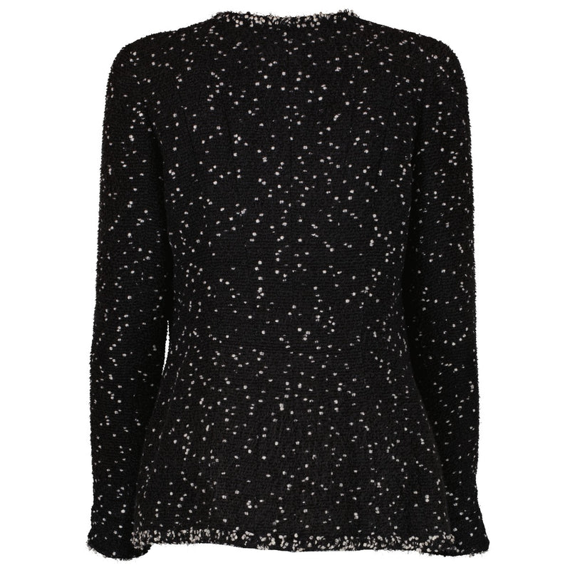 Chanel 95A Black Speckled Tweed Jacket