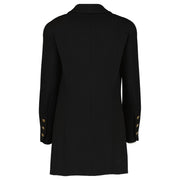 Chanel Vintage Black Wool Gold CC Button Jacket