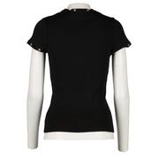 Chanel 96C Black Cotton CC Logo Knit Top