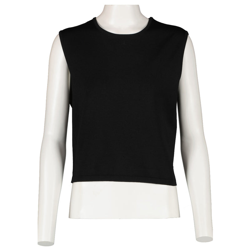Chanel 98P Black CC Knit Sleeveless Top