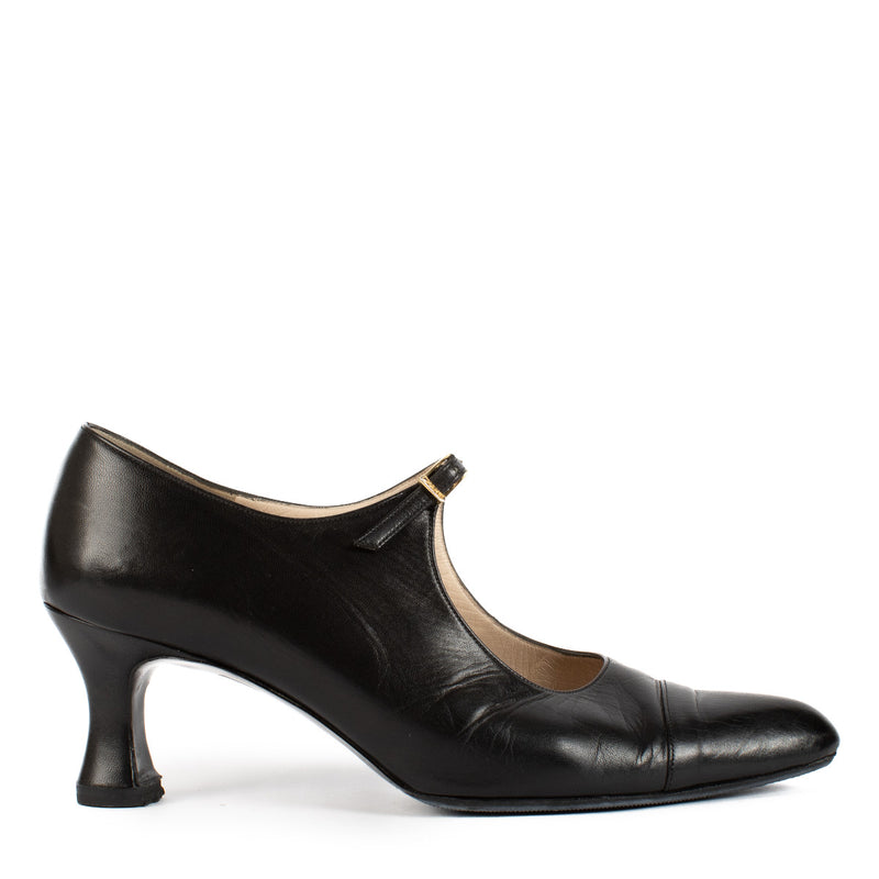 Chanel Black Belt Heels - size 38