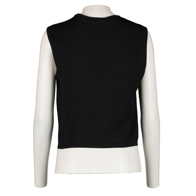 Chanel 98P Black CC Knit Sleeveless Top