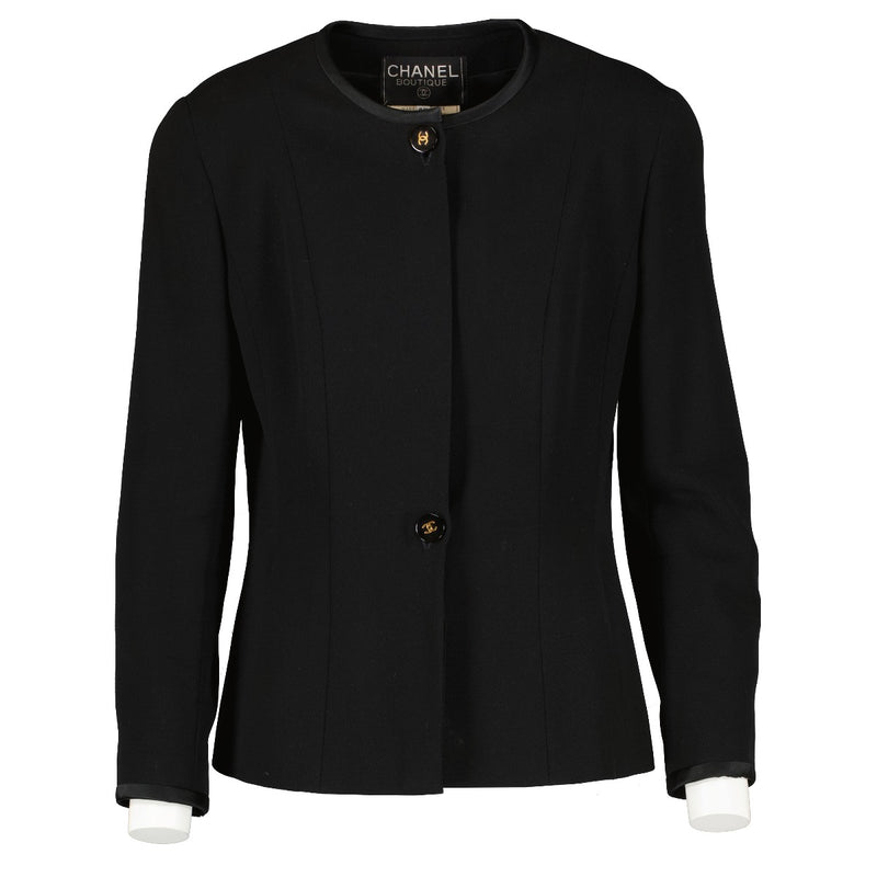 Chanel 94A Black Skirt & Blazer Set
