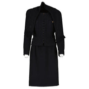 Chanel 96A Black Tweed Scarf/Jacket/Skirt Set