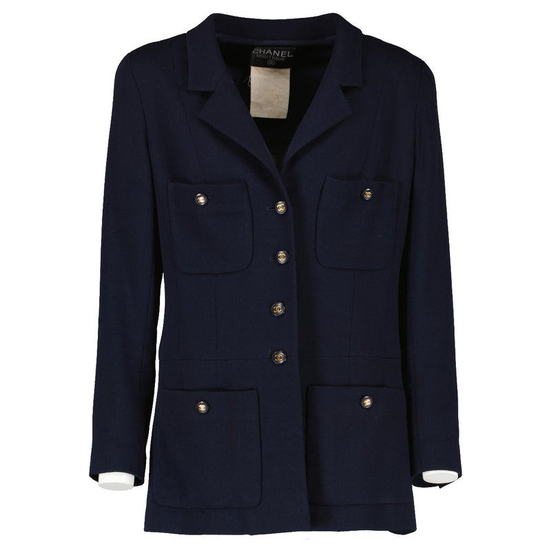 Chanel 95P Navy Blue Midi Jacket
