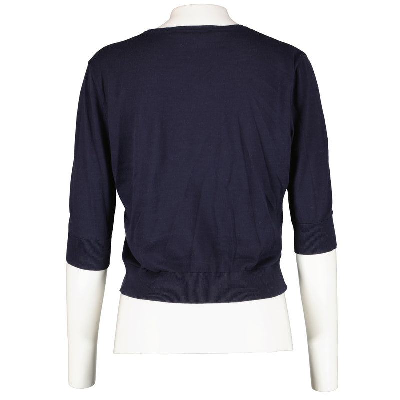 Chanel Blue CC Knit Top - Size 38