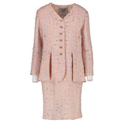 Authentic vintage second hand Chanel 94P Pastel Pink Tweed Jacket/Dress Set on www.labellov.com