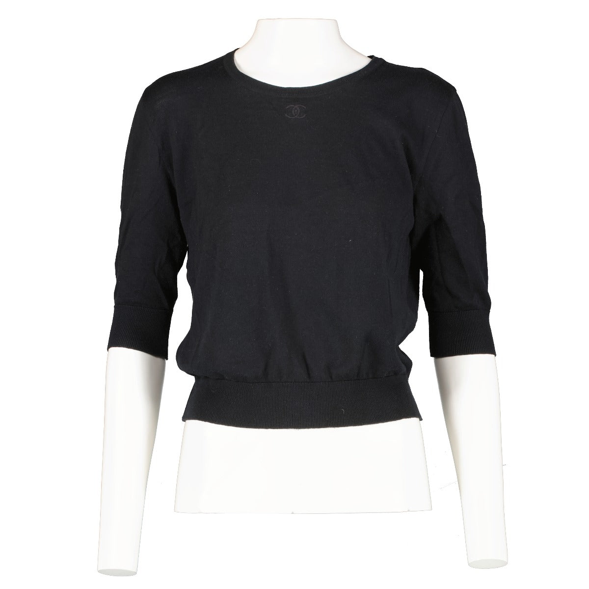 Chanel Black Knit CC Top